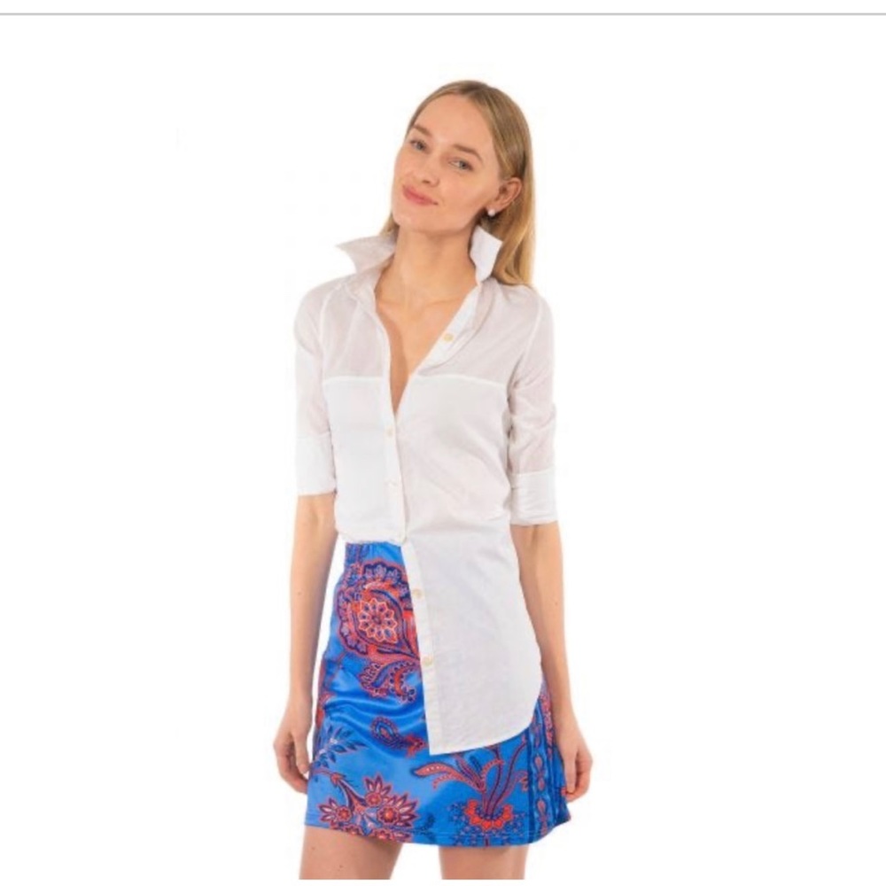 New Gretchen Scott Sleek Voile Blouse in White- L
